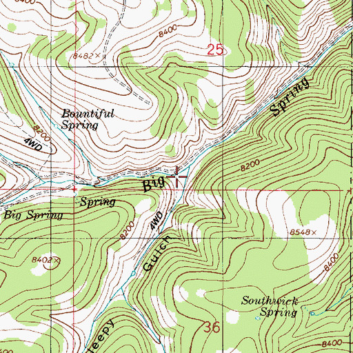 Topographic Map of Sleepy Gulch, UT