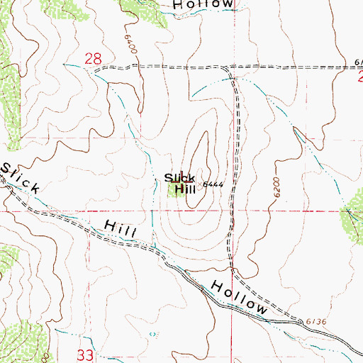 Topographic Map of Slick Hill, UT