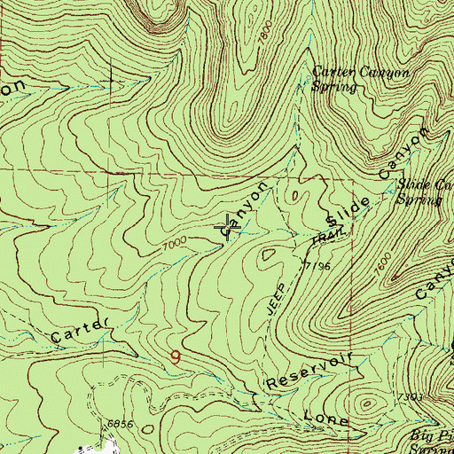 Topographic Map of Slide Canyon, UT