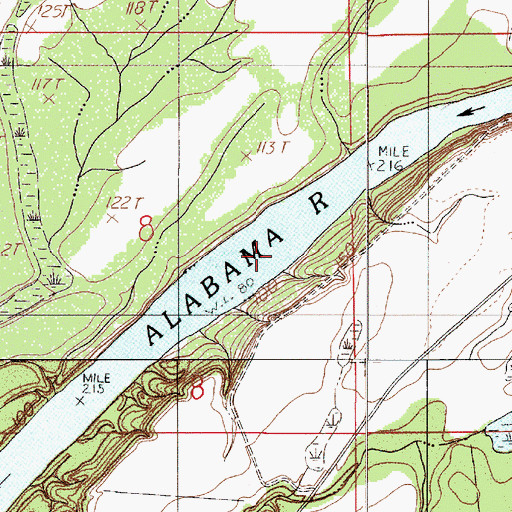Topographic Map of Fish Trap Bar, AL