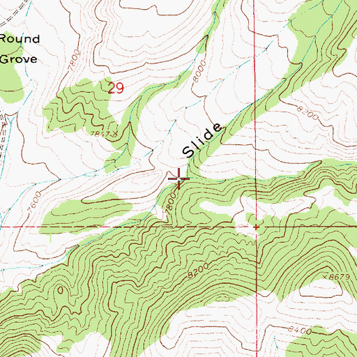Topographic Map of Slide Canyon, UT