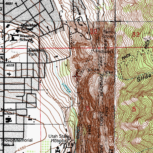 Topographic Map of Slide Canyon, UT