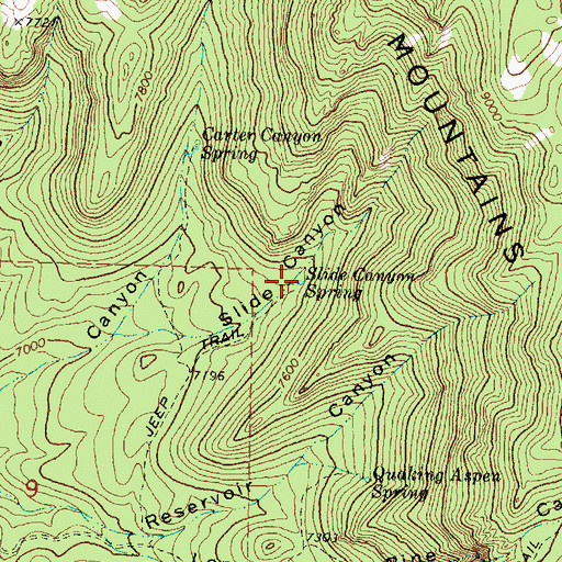 Topographic Map of Slide Canyon Spring, UT