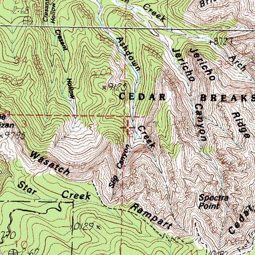 Topographic Map of Slip Canyon, UT