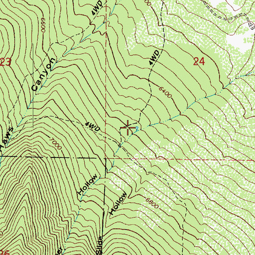 Topographic Map of Slipper Hollow, UT
