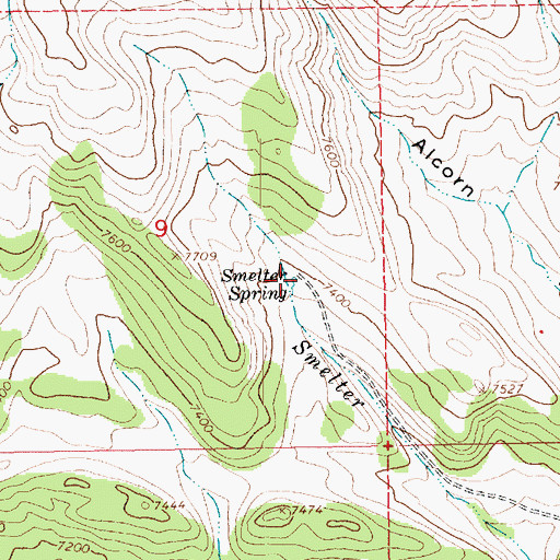 Topographic Map of Smelter Spring, UT