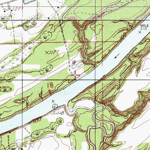 Topographic Map of Fredervek Landing (historical), AL