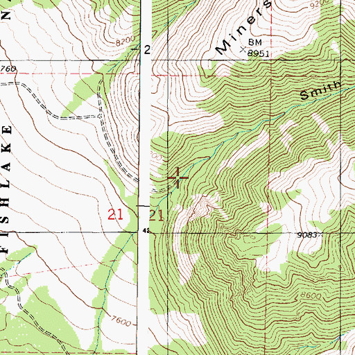 Topographic Map of Smith Canyon, UT