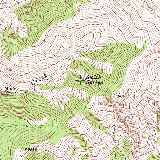 Topographic Map of Smith Spring, UT