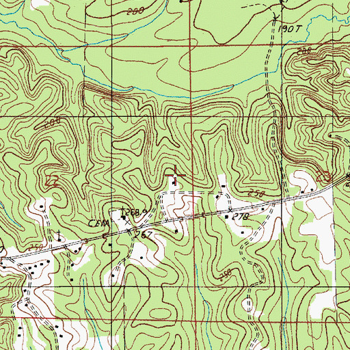 Topographic Map of Friendship Church, AL