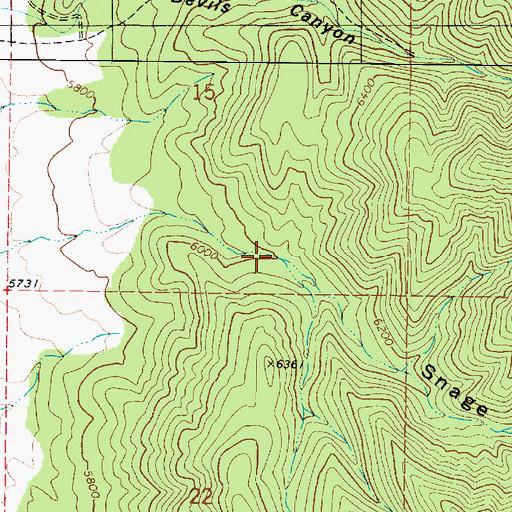 Topographic Map of Snage Canyon, UT
