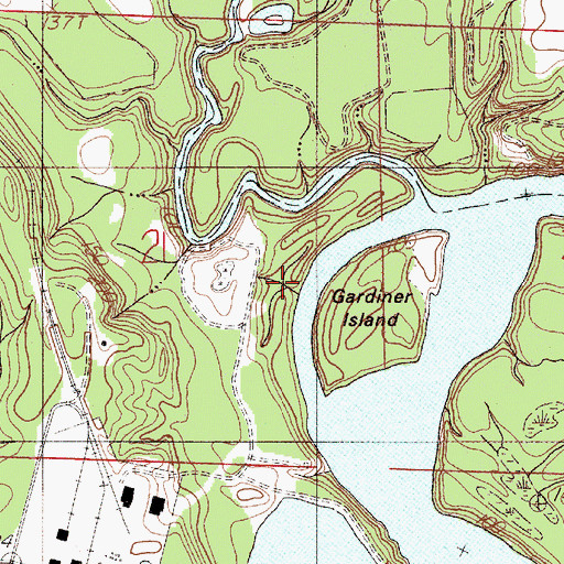 Topographic Map of Gardners Landing (historical), AL