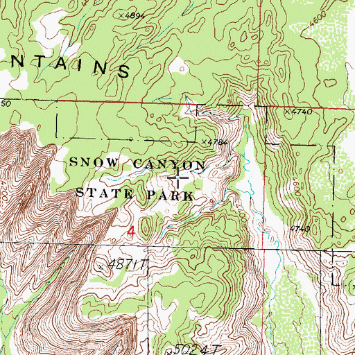 Topographic Map of Snow Canyon State Park, UT