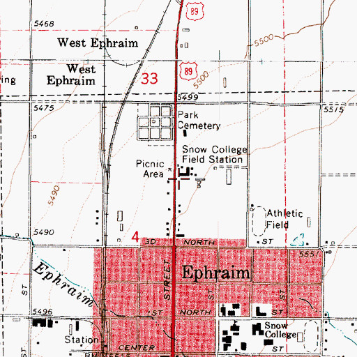 Topographic Map of Snow College Field Station, UT