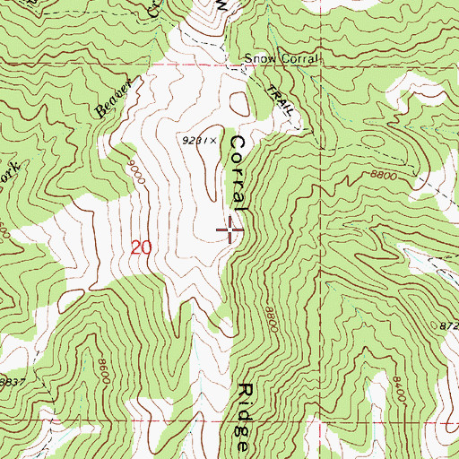 Topographic Map of Snow Corral Ridge, UT