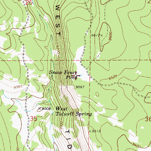 Topographic Map of Snow Fence Pond, UT