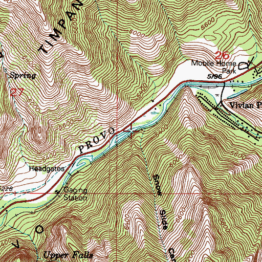 Topographic Map of Snow Slide Canyon, UT