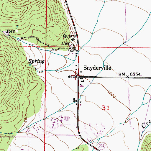 Topographic Map of Snyderville, UT