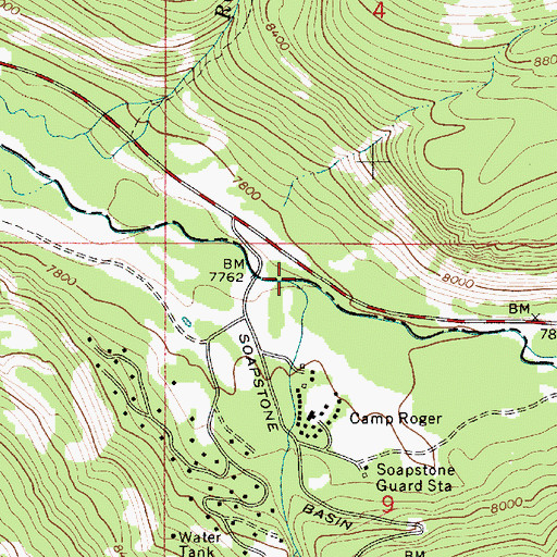 Topographic Map of Soapstone Creek, UT