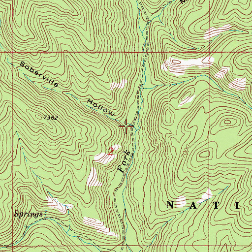 Topographic Map of Soberville Hollow, UT