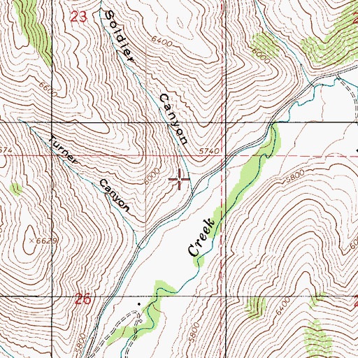 Topographic Map of Soldier Canyon, UT