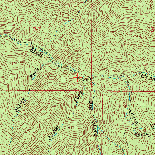 Topographic Map of Soldier Fork, UT