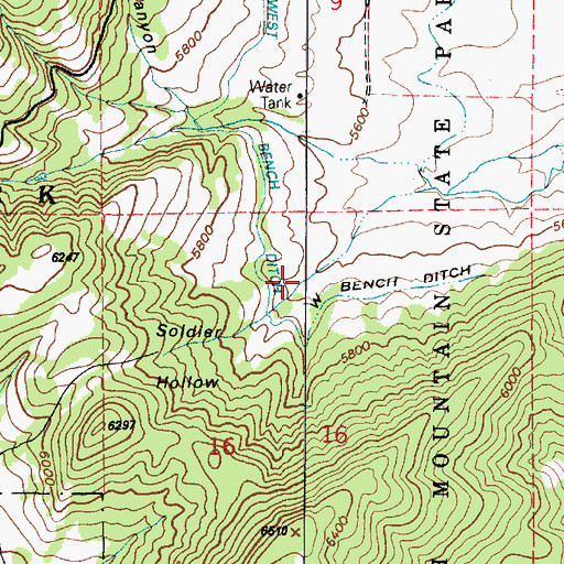 Topographic Map of Soldier Hollow, UT