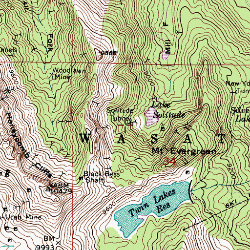 Topographic Map of Solitude Tunnel, UT