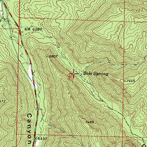 Topographic Map of Sols Spring, UT