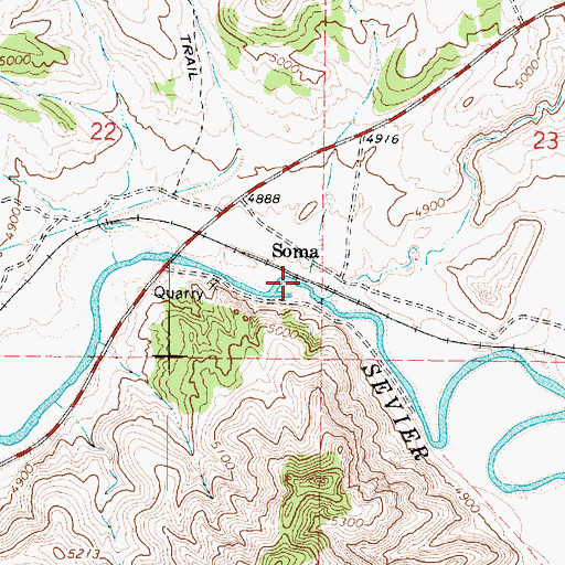 Topographic Map of Soma, UT