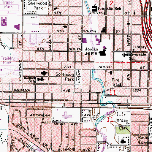 Topographic Map of Sorenson Park, UT