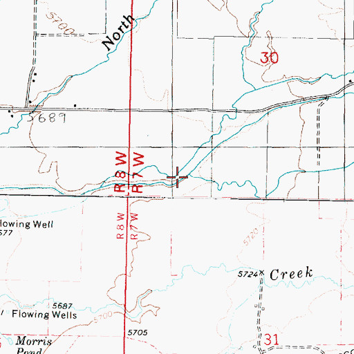 Topographic Map of South Creek, UT