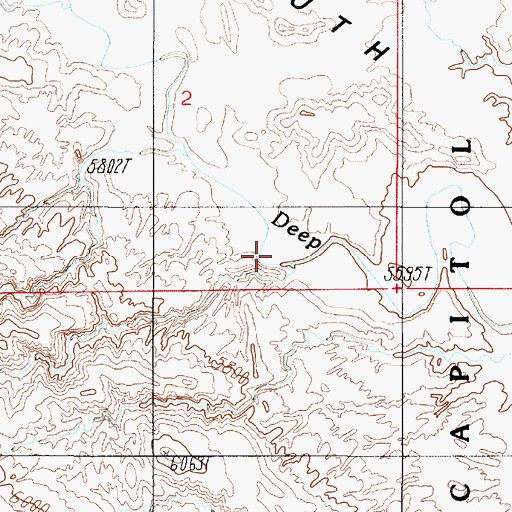 Topographic Map of South Desert, UT