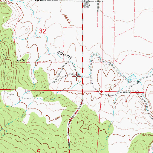Topographic Map of South Ditch, UT