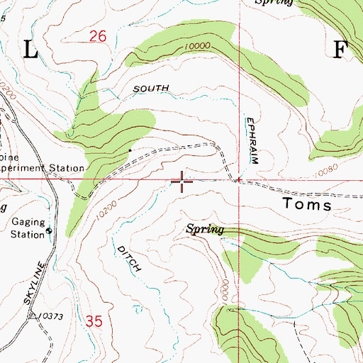 Topographic Map of South Ephraim Ditch, UT