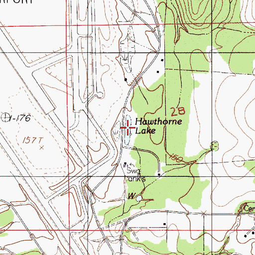 Topographic Map of Hawthorne Lake, AL