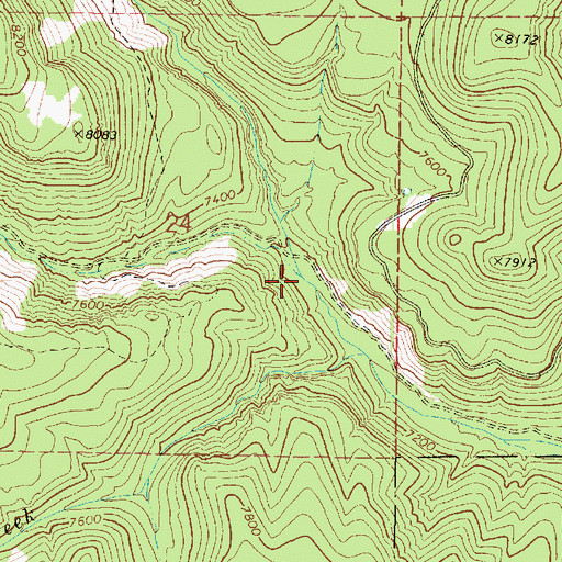 Topographic Map of South Fork Box Creek, UT