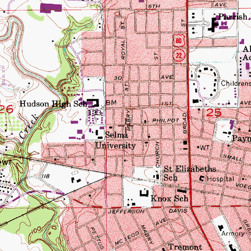 Topographic Map of Hopewell Baptist Church, AL