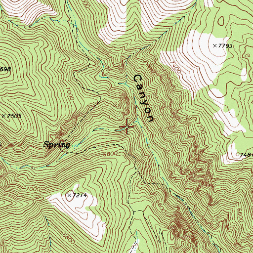 Topographic Map of South Fork Cottonwood Canyon, UT