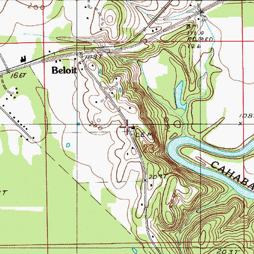 Topographic Map of Hopewell Church, AL
