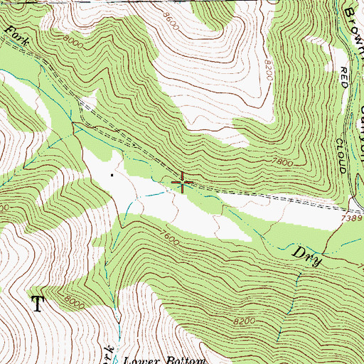 Topographic Map of South Fork Dry Fork, UT
