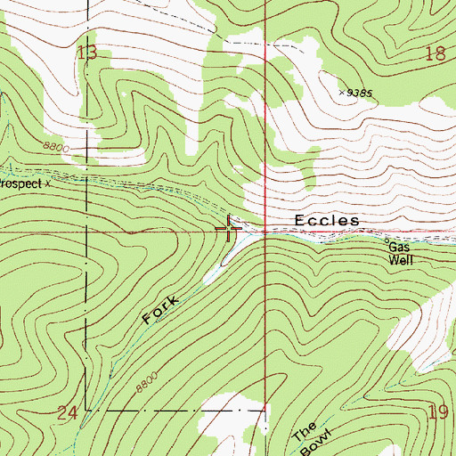 Topographic Map of South Fork Eccles Canyon, UT