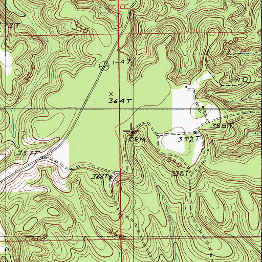 Topographic Map of Hopewell Church, AL