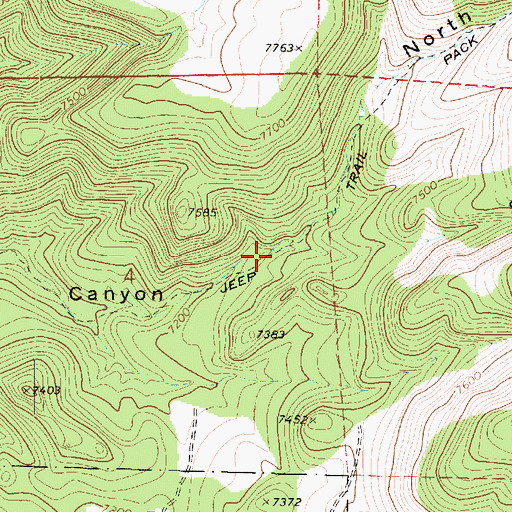 Topographic Map of South Fork Kane Canyon, UT