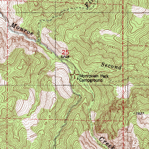 Topographic Map of South Fork Monroe Creek, UT