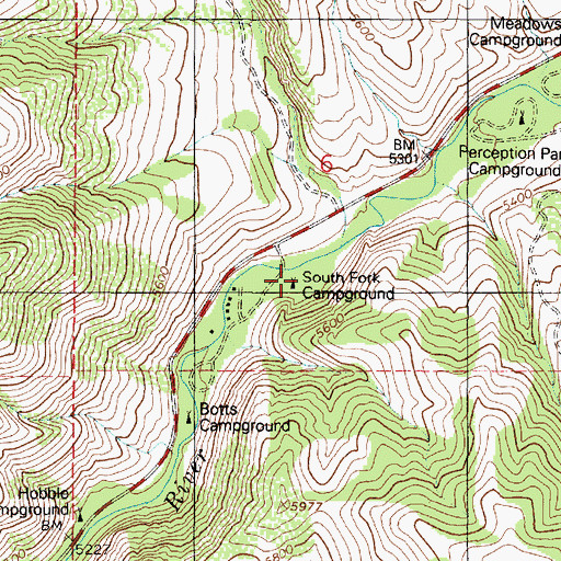 Topographic Map of South Fork Picnic Ground, UT