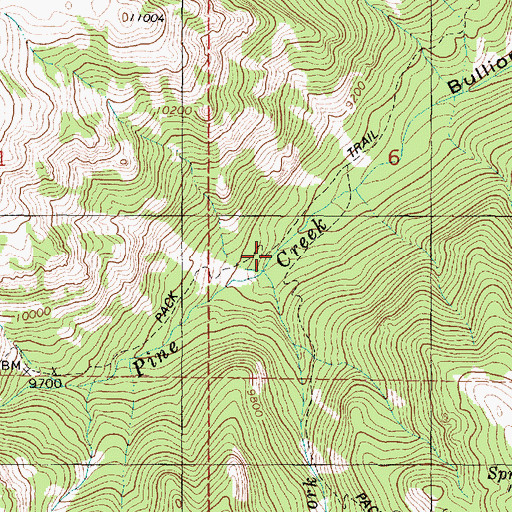 Topographic Map of South Fork Pine Creek, UT