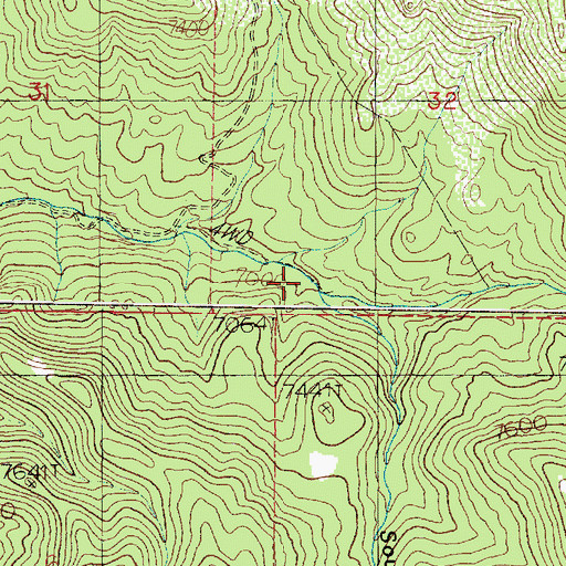 Topographic Map of South Fork Pine Creek, UT