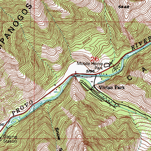 Topographic Map of South Fork Provo River, UT