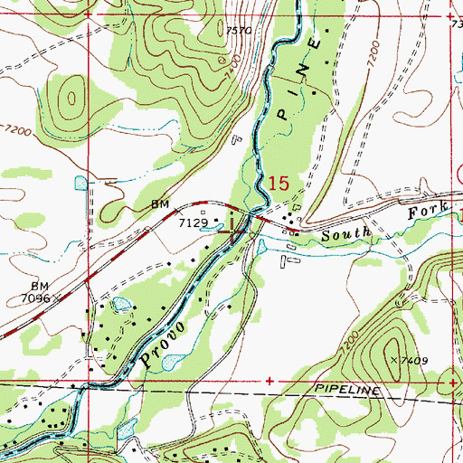 Topographic Map of South Fork Provo River, UT
